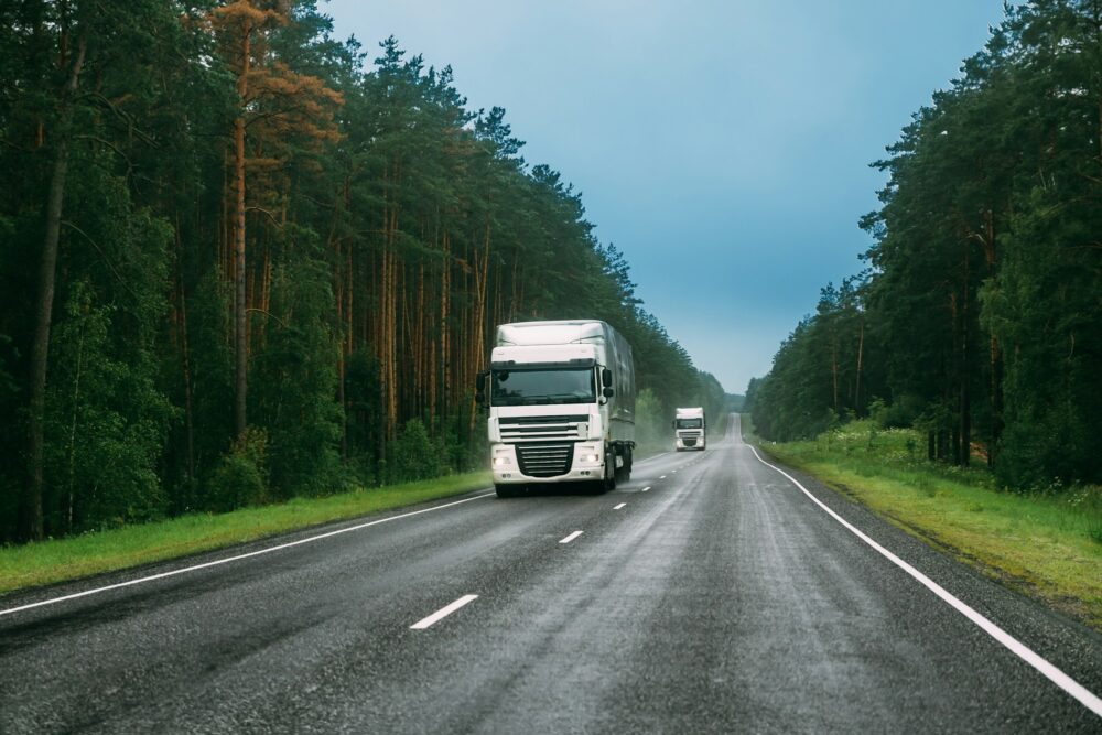 Truck Tractor Unit, Prime Mover, Traction Unit In Motion On Road